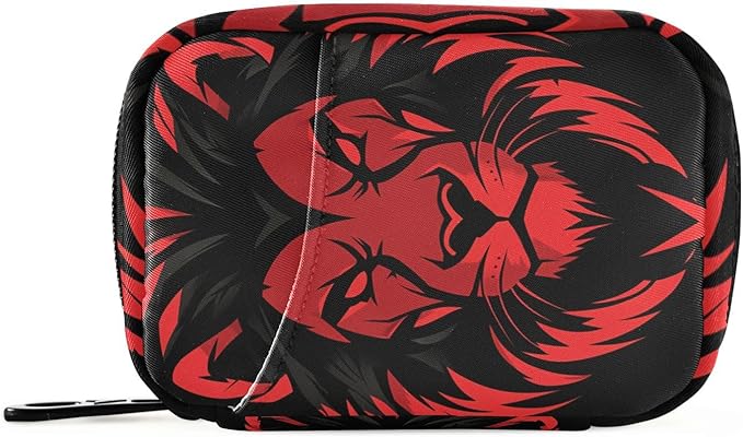 Red Lion Head Travel Pill Organizer Weekly Small (Cute) Pill Box 7 Day Pill Case Vitamin Holder Pill Bottle Organizer