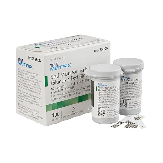 McKesson 06-R3051-41 True Metrix Self Monitoring Blood Glucose Test Strip, Box of 100