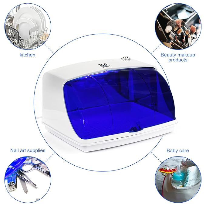 UV Sanitizer Box +2Bulbs Professional Home Appliances Salon LED Disinfection UV Light Sanitizer For Phone Baby Bottle Cleaning Beauty Tools