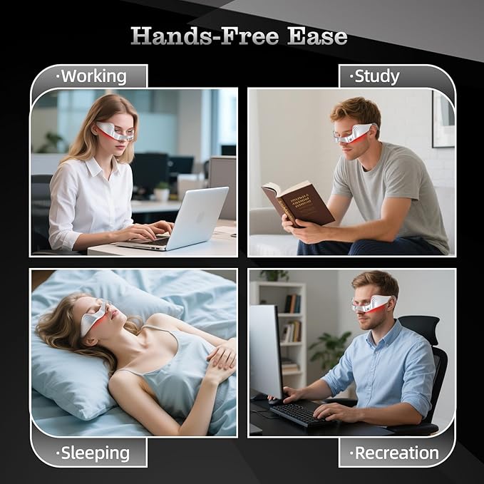 Under Eye Red Light Therapy Device, Facial red Light Therapy for reducing Dark Circles and Puffiness, Smoothing fine Lines, Eye Massager