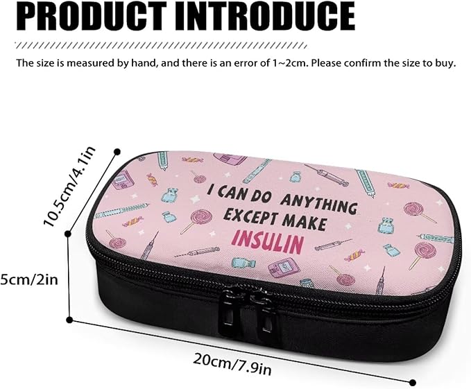 Rnyleeg Pink Diabetic Bags for Women Small Size Insulin Bag for Diabetes Portable Medicine Travel Case for Insulin Pen Glucose Meter Cases