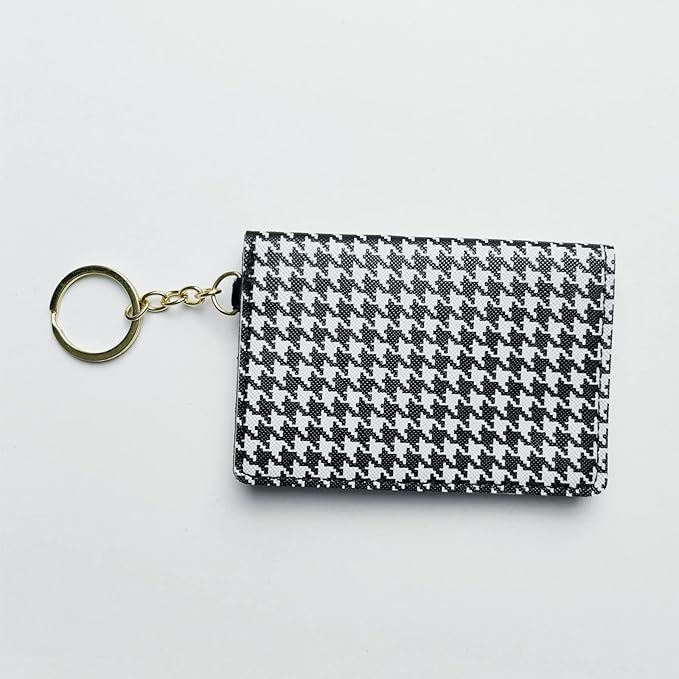 Birth Control Pill Case Keychain Envelope Shape (Houndstooth)