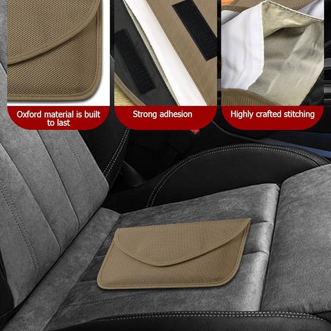 2PCS Faraday Bags for Car Key and Cell Phone, Signal Blocking Bag, Faraday Key Fob Protector, Universal Cell Phone Privacy Card Protection Car Accessories for Anti-Thefting (Khaki)