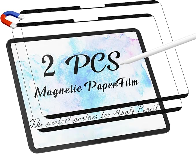 2 Pack Magnetic Paperfilm for iPad Pro 13 Inch M4/M5 [2024/2025 7th/8th Gen], Feel Like Writing Drawing On Paper, Matte Removable Anti Glare Fingerprint Screen Protector Blue Light Filter