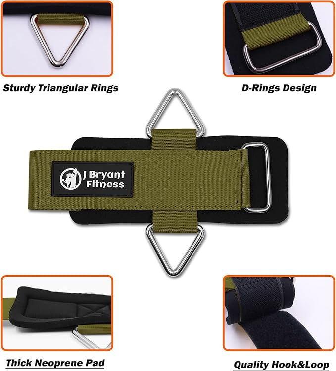 J Bryant Fitness Wrist Cuffs for Cable Machines – Heavy Duty Adjustable Wrist Straps with 7mm Neoprene Padding for Strength Training, Pull Exercises, and Forearm Support