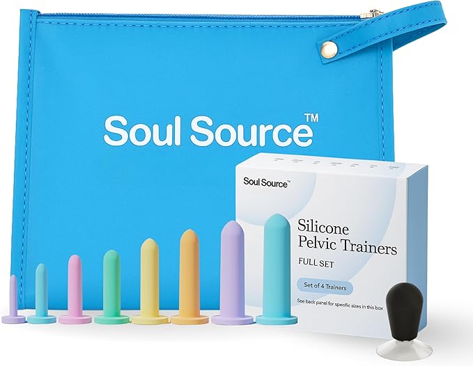 Soul Source | Silicone Wand Set Pelvic Floor Trainer | Progressive Comfort & Strength | with Travel Pouch and Handle (Full Set)