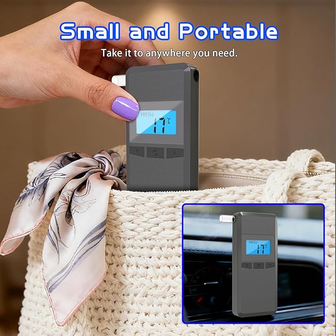 Personal Breathalyzers, Home Breathalyzer for Alcohol with LCD Display, Equipped with Memory Function, Sound and Color Alarm Pocket Breathalyzer