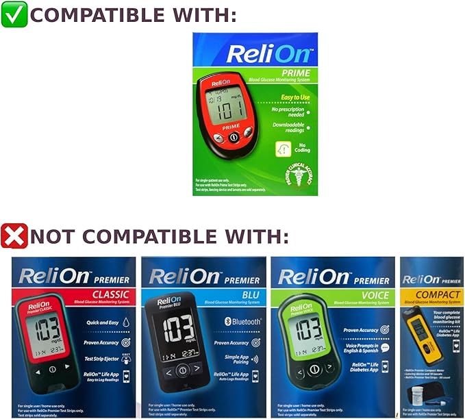 Prime 100 Count Test Strips, No Coding Required - Accurate Monitoring - Care - for Use with Prime Meters