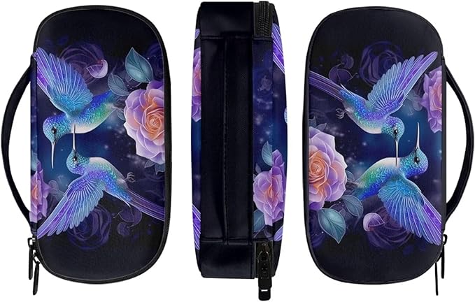 Hummingbird Rose Insulin Cooler Travel Case, Expandable Insulated Diabetic Bag Portable Medication Cooler Bag for Insulin Pens and Blood Glucose Monitor Supplies