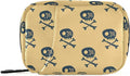 Skulls and Bones Pill Box 7 Day Pill Case Travel Pill Organizer Bag with Zipper Portable Weekly Case Compact Size for Vitamin Supplement Holder