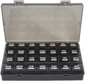 Monthly Pill Organizer, Once a Day, 4 Weeks a Month, 28 Days in a Large Pill Box, Portable for Travel, can Hold a Large Amount of Vitamins, Supplements, Fish Oil, and Medication (Black)