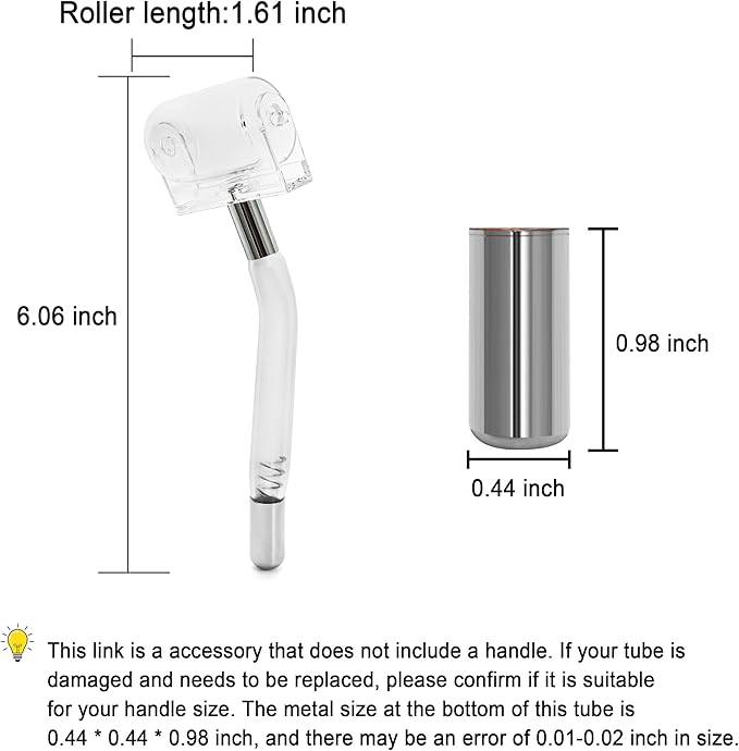Electrode Wand Glass Tube Handheld Spare Parts Light Therapy Wand Spare Glass Attachment for Hi Frequency Facial Device Elitzia ETHG01P（Violet Roller）