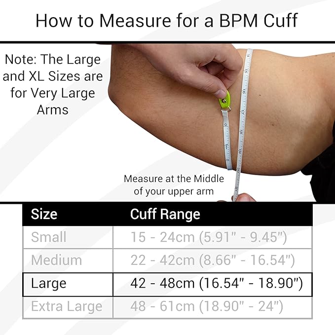 Vive Precision Blood Pressure Cuff Replacement - Compatible with Omron Series 5 & Most BP Monitors - Universal Cuff for Adults, Seniors & Elderly (Large)