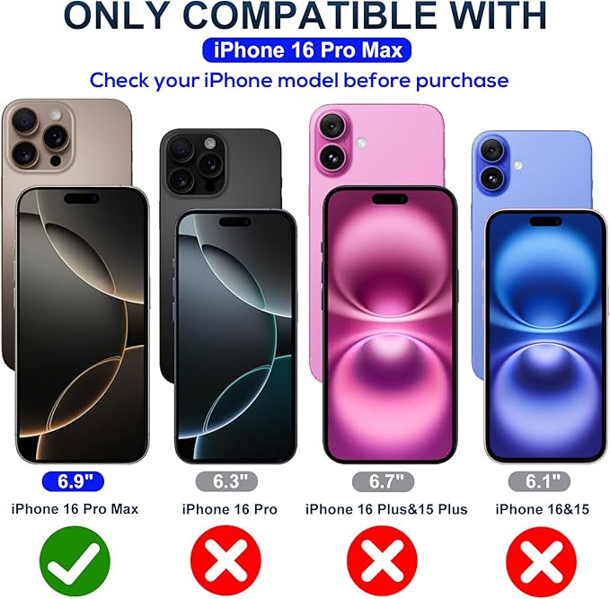 Blue Light Screen Protector for iPhone 16 Pro Max(6.9") Eye Protection,3RD Colorless Anti-Blue Light Tempered Glass Films, HD Clear, 9H Hardness, No Bubbles, Case Friendly 2 Pack