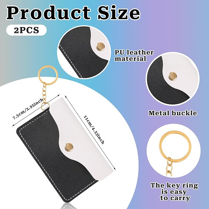 Mozeat Lens 2 Pack Birth Control Pill Case Sleeve Packet PU Leather Wallet Pill Holder Birth Control Case with Snap Closure and Keyring Contraceptive Medicine Holder for Travel Bag Backpack