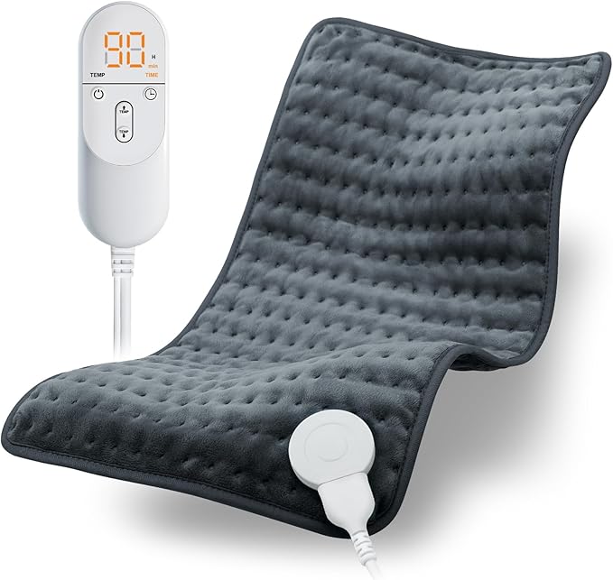 Heating Pad for Back, Electric Heating Pads for Cramps/Abdomen/Waist/Shoulder with 6 Heat Settings and Auto-Off, Moist/Dry Heat pad, Mothers Day Gifts for Mom Women Wife Grandma, 12" x 24"(Dark Grey)