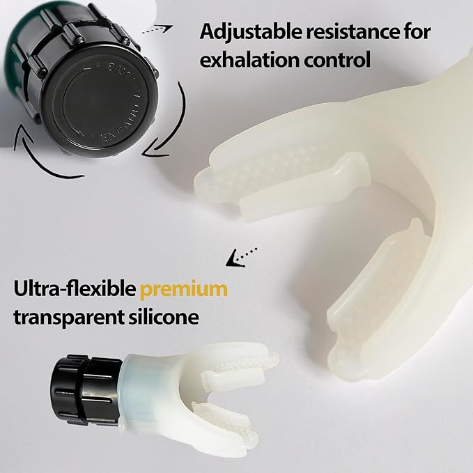 Incentive Spirometer & Lung Trainer for Adults – Portable Breathing Exercise Device, Breathing Exercise Machine, Muscle Trainer, High-Grade Silicone, Easy to Clean, Neck Strap Included
