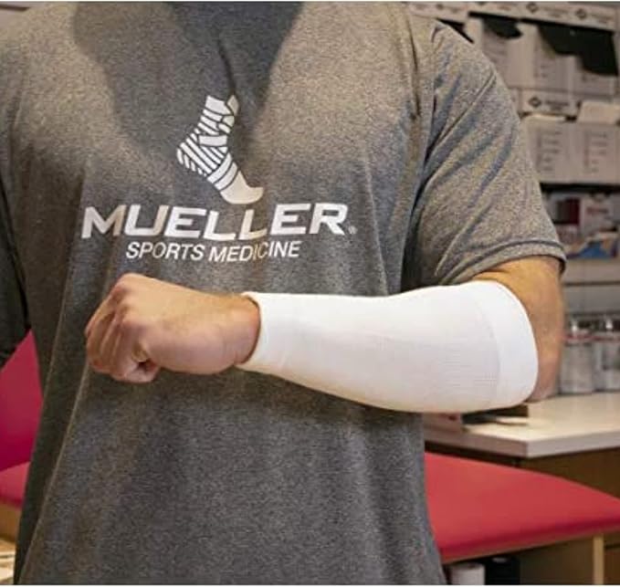MUELLER Sports Medicine Tubular Knit Compression Bandage, Compression Sleeve Support for Men and Women, Cut-to-Fit, Machine Washable, Black, 2-Inches Wide