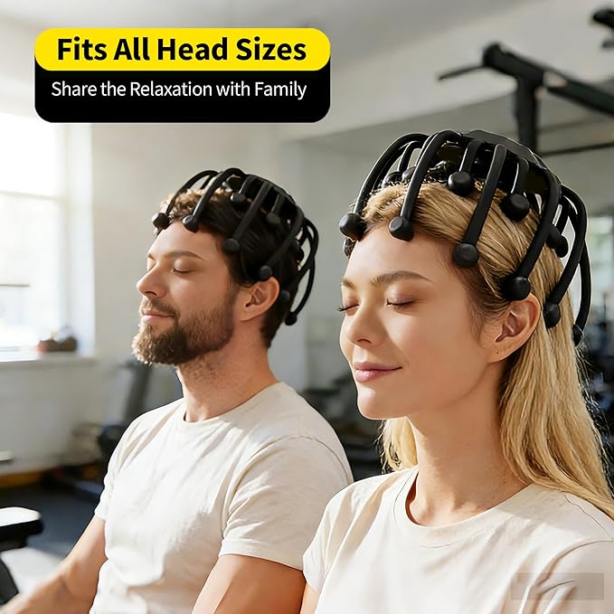 THOUSAND SUNNY Head Massager Scalp, Electric Octopus Scalp Massager 360°Scalp Stress Relax Massage Tool Free Hands