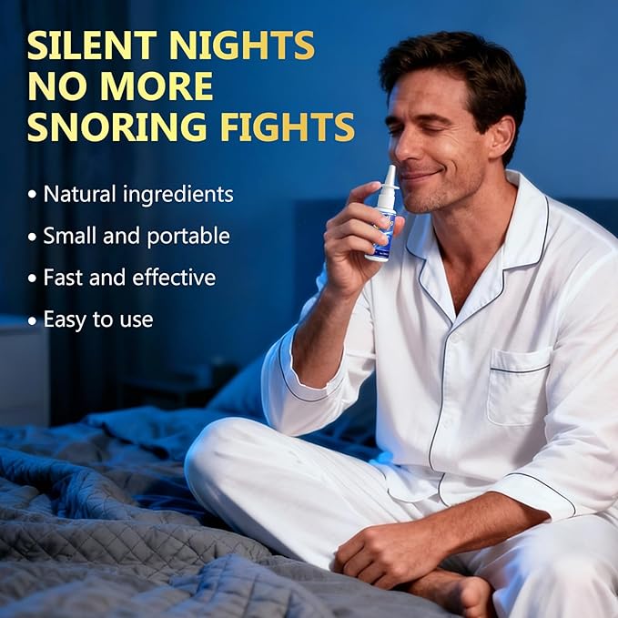 Anti Snoring Spray for Adults - Natural Formula Helps Support Quiet Sleep and Easier Breathing - 30ml
