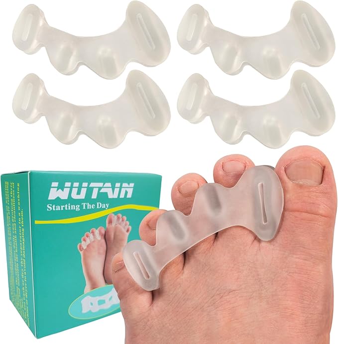 SEBS Toe Separators for Bunions & Overlapping Toes - Soft Gel Toe Spacers for Yoga, Running Recovery & High Heel Relief - Hypoallergenic & Washable Foot Care (2 Pairs)