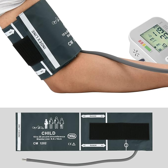 Cosmos Blood Pressure Monitor Replacement Cuff with Metal Air Hose Connector for Blood Pressure Monitor and Machine for 18-26 cm Upper Arm Circumference (Child Size)