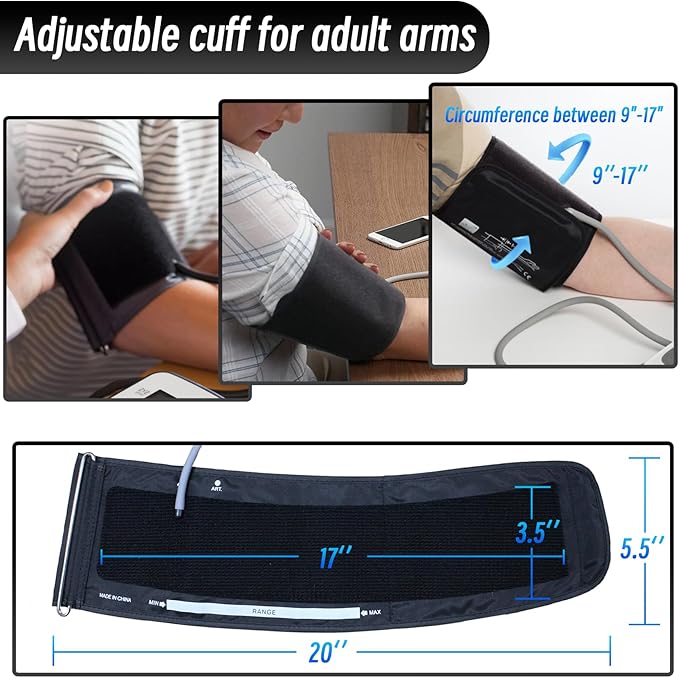 Large Size Cuff Compatible with Omron 9"-16.5" Inches (22-42CM) L Blood Pressure Cuff Adult ARM BP Replacement Cuff for Big ARM (Large)