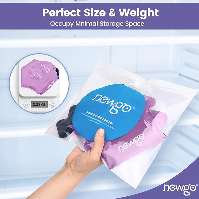 NEWGO Ankle Ice Pack Wrap for Sprained Relief, Ice Pack for Ankle Inuries Reusable, Cold Therapy for Ankles Swelling, Post Surgery Recovery - Purple
