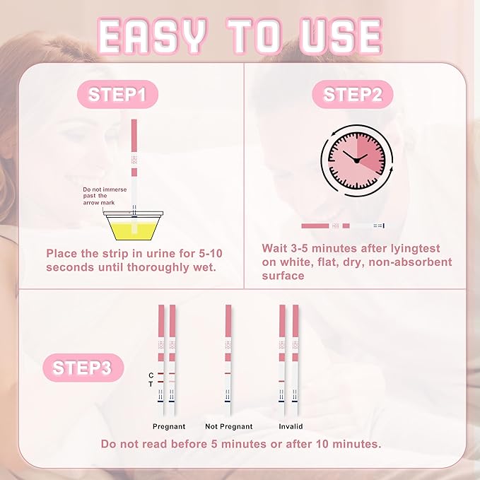Pregnancy Test Strips with Urine Cups, 25 Count Individually Wrapped hCG Early Detection Home Tests Over 99% Accurate, Rapid Early Detection Pregnancy Test Strip 25mIU/mL