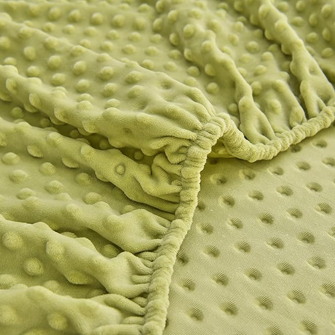 ZIQINPSQ Coral Velvet Fitted Sheet-Thickened Cold-Resistant and Warm Bed Sheets-Soft Velvet Fleece Fitted Sheets with-Elastic All Around. (Green, King)