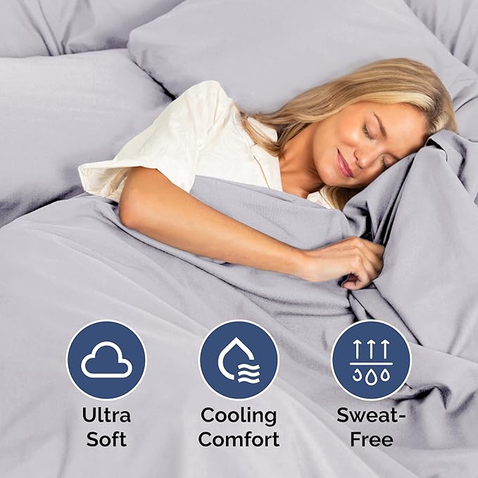 Twin Size 3 Piece Sheet Set - Extra Soft, Breathable & Cooling Sheets - Hotel Luxury Durable Bed Sheets for Women & Men - Deep Pockets, Easy-Fit & Wrinkle-Free Sheets - Light Lilac Oeko-Tex Bed Sheets