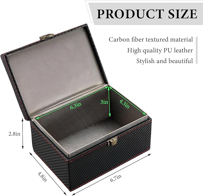 Faraday Box for Car Keys, Carbon Fiber Key Fob Protector RFID Signal Blocking Box, Anti-Theft Shielding Cage Signal Blocker for Keyless Fobs Phones, Car Accessories