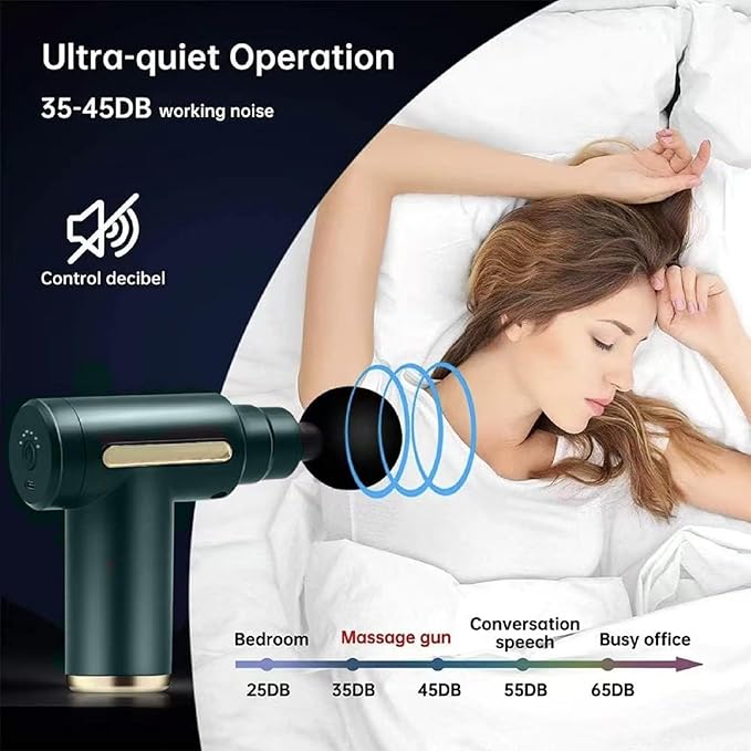Massage Gun,Upgrade Deep Tissue Muscle Massage for Pain Relief,Percussion Massager with 4 Massage Heads & Silent Brushless Motor,Portable Handheld Massager Gifts for Women Men