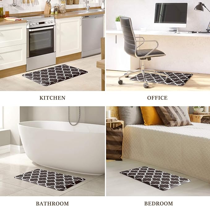 WISELIFE Kitchen Mat Cushioned Anti-Fatigue Kitchen Rug,17.3"x 60",Non Slip Waterproof Kitchen Mats and Rugs Heavy Duty PVC Ergonomic Comfort Mat for Kitchen, Floor Home, Office, Sink, Laundry