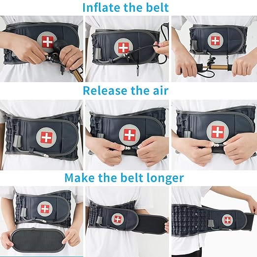 Decompression Back Belt,Lumbar Spine Support for Pain Relief,Lower Back Traction Device for Women and Men One Size Fits 29-49 inches Waist