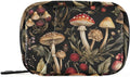 Travel Pill Case Mushrooms Berries Leaf and Bugs Weekly Small Pill Box 7 Day Pill Box Pill Organizer Bag