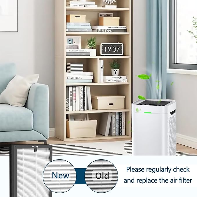 K1 Filter Replacement Compatible with LUNINO K1 Air Purifier,- 3-In-1 Filtration for Smoke & More - HEPA Filter, Activated Carbon, & Pre-Filter,4pack