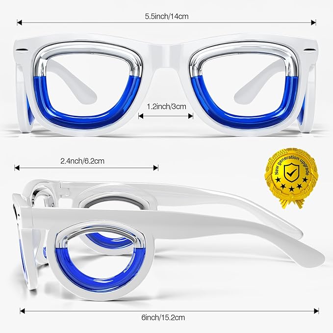 Hion 2 Pairs Adult Anti- Motion Sickness Smart Glasses, Ultra-Light Portable Nausea Relief Liquid Glasses, Carsickness Airsickness Seasickness Glasses, Kids Travel/Cruise Essentials（White+Pink