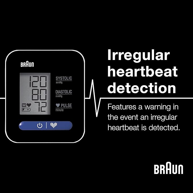 Braun ExactFit 1 Upper Arm Digital Blood Pressure Monitor with Adjustable BP Cuff for Home Use, Simple One Button Operation for at Home Blood Pressure Monitoring, Large Easy to Read Display, BUA5000