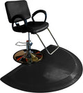 Rhino Mats, Rhino Hide Salon Mat, Non-Slip Standing Cushioned Comfort Anti-Fatigue Mat for Salon, Barbershop, or Spa (Black, Semi-Circle 3' x 3.5' x 1/2")