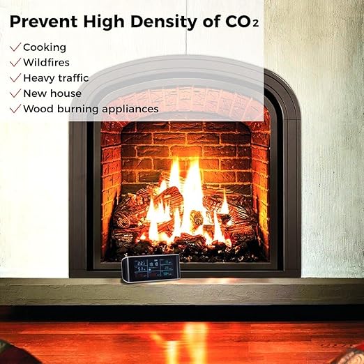 BOSREROY Portable 9-in-1 Air Quality Monitor, Indoor CO2, VOC, and Formaldehyde Detector with AQI, PM2.5 for Home Monitoring, Air Quality Tester with Clear Display