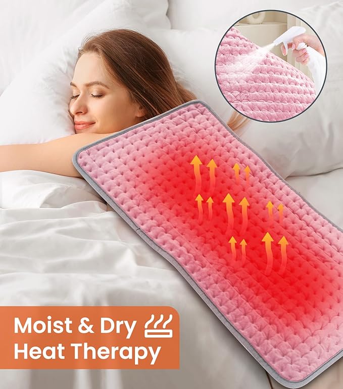 17''×34'' Heating Pad for Back Pain, Electric Heating Pad with 9 Heat Settings & 4 Timers Auto Shut Off, Extra Large Heating Pad for Period Cramps & Sore Muscles, Machine Washable, Dry & Moist Heat,