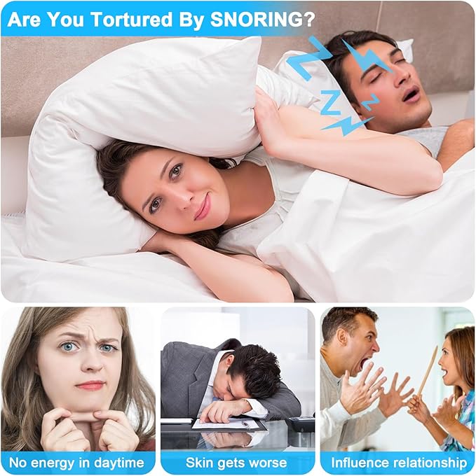 Chin Strap for Sleeping,Anti Snoring Chin Strap for CPAP Users,V-Line Lifting Mask,Adjustable and Breathable Chin Strap-Keep Mouth Closed for Effectively Reduce Snoring (Black-White)