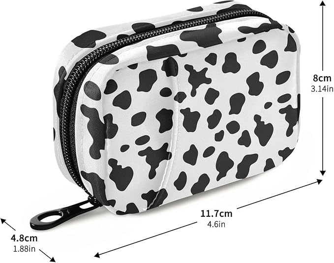 Daily Vitamin Medicine Organizer Cow Print Travel Pill Organizer Daily Medicine Container Twill Pill Case Bag