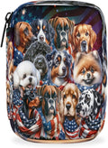 American Flag Animal Dog Travel Pill Organizer Box Weekly Portable Pill Case Daily Pills 7 Day Small Birth Control Pills Container Removable Compartments for Medicine Vitamins Fish Oil