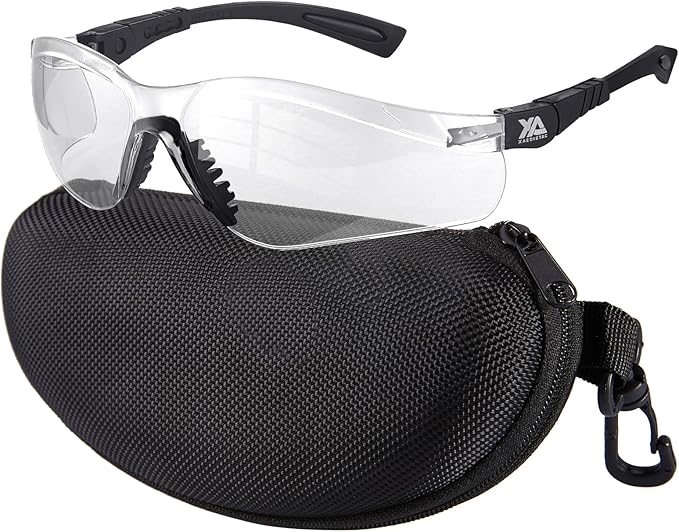 xaegistac Shooting Glasses Anti-fog Shooting Range Eye Protection, Adjustable Safety Glasses with Zipper Hard Case