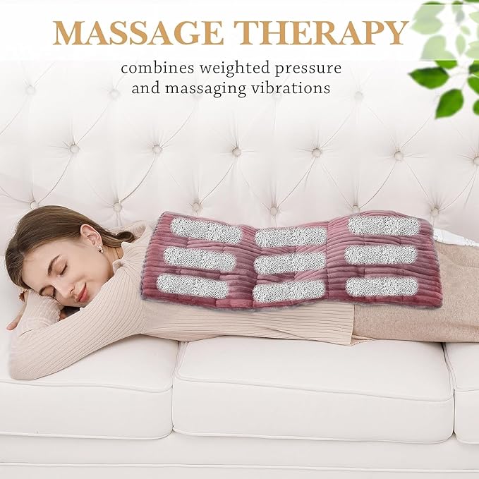 Massaging Heating Pad for Neck and Shoulders and Back, Large Electric Heating Pad for Back Pain Relief with 3 Heat Levels, 4 Massage Settings, 4 Massage Motors (Dark Grey, 33'' * 18'')
