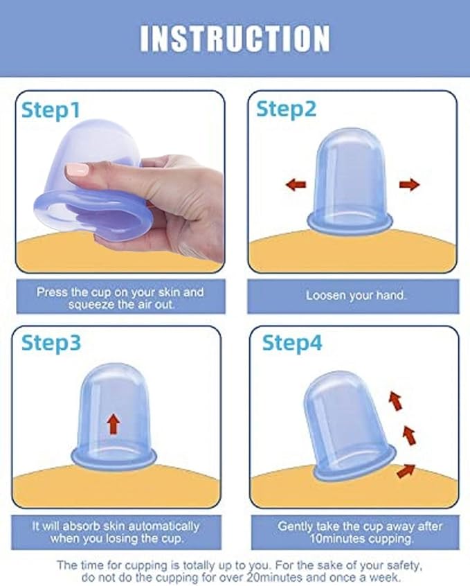Silicone Cupping Therapy Set - 3 Professional Massage Cups with Storage Bag for Pain Relief, Cellulite Treatment & Muscle Recovery - Medical Grade Vacuum Suction Cups for Body and Face - Home Use