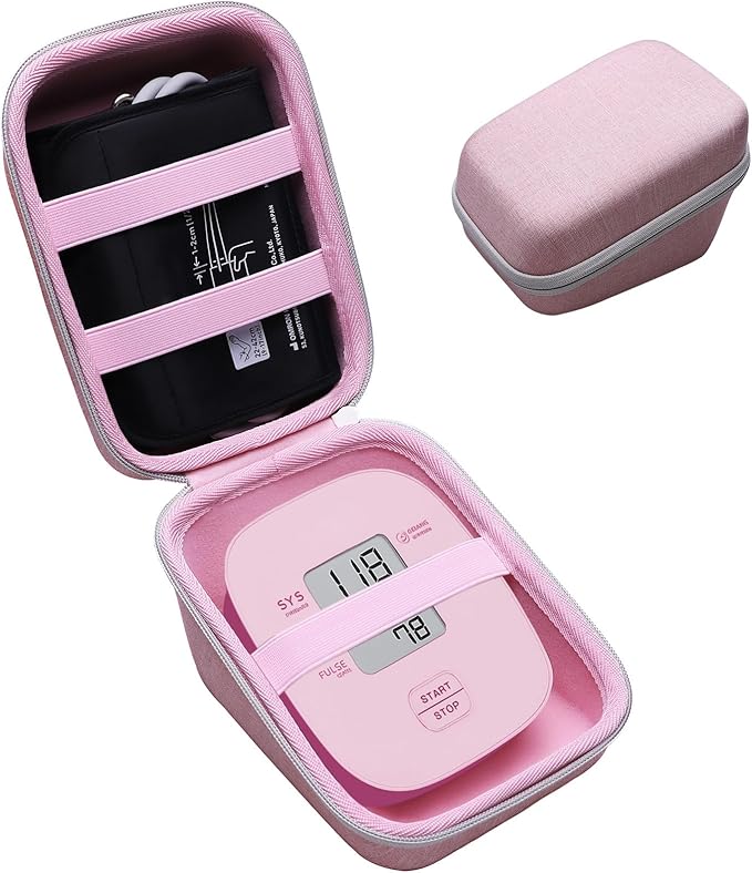 LTGEM Blood Pressure Monitor Case Compatible with OMRON Bronze BP5100 / BP5000 / 5 Series BP742N / BP7200 Blood Pressure Monitor, Pink(Case Only)