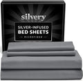 Silvery Silver Infused Bed Sheets Set - Ultra-Soft Temperature-Regulating Fabric with Self-Cleaning Technology™ That Stays Fresh 3X Longer for Hygienic Sleep